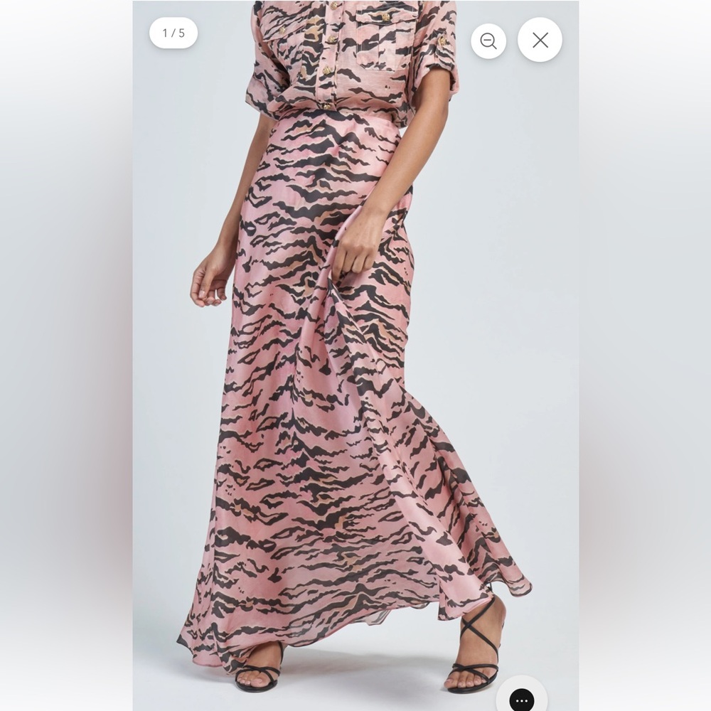 NWT  $1050 Zimmermann Matchmaker tiger-print silk maxi skirt 100% Silk AU 2 US 8